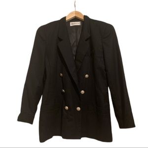 Vintage double breasted black wool jacket